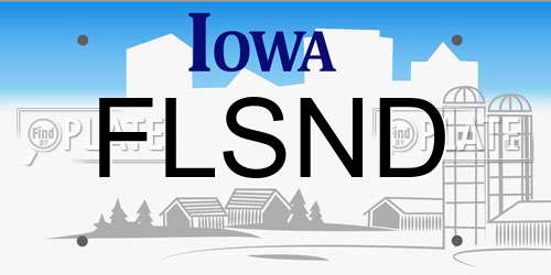 FLSND Iowa License Plate