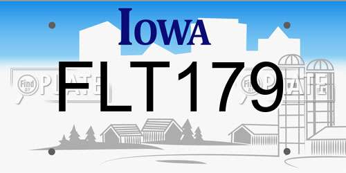 FLT179 Iowa License Plate