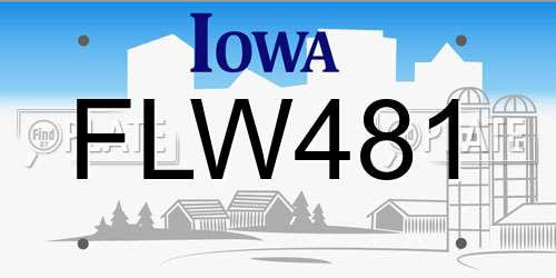 FLW481 Iowa License Plate