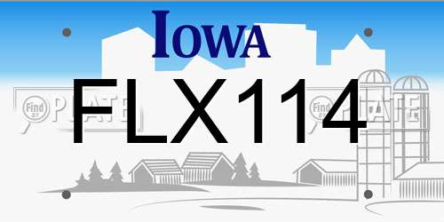 FLX114 Iowa License Plate