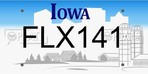 FLX141 Iowa License Plate