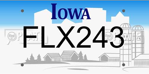 FLX243 Iowa License Plate