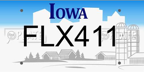 FLX411 Iowa License Plate