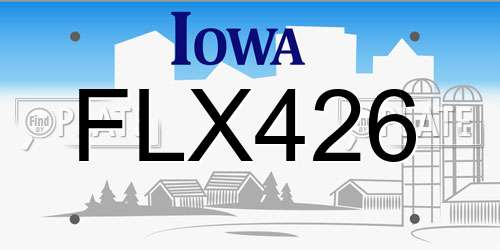 FLX426 Iowa License Plate