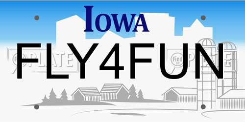 FLY4FUN Iowa License Plate