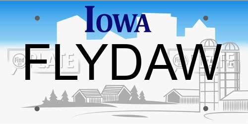 FLYDAW Iowa License Plate