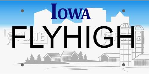 FLYHIGH Iowa License Plate