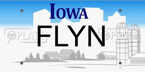 FLYN Iowa License Plate