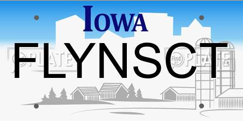 FLYNSCT Iowa License Plate
