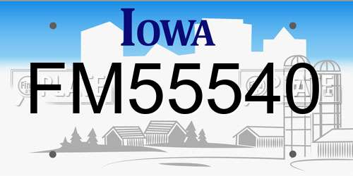 FM55540 Iowa License Plate