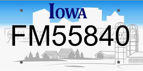 FM55840 Iowa License Plate