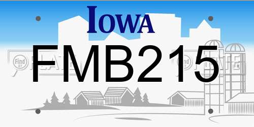 FMB215 Iowa License Plate