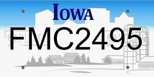 FMC2495 Iowa License Plate