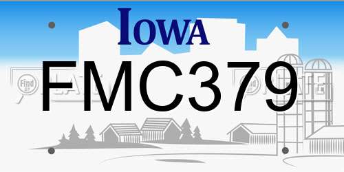 FMC379 Iowa License Plate