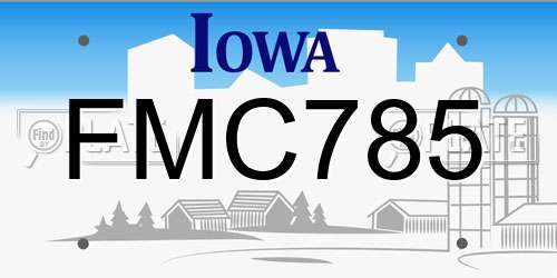 FMC785 Iowa License Plate