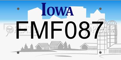 FMF087 Iowa License Plate