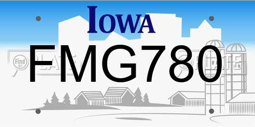 FMG780 Iowa License Plate
