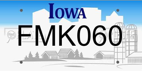 FMK060 Iowa License Plate