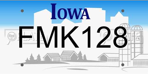 FMK128 Iowa License Plate