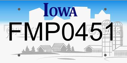 FMP0451 Iowa License Plate