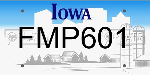 FMP601 Iowa License Plate