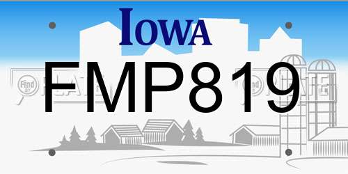 FMP819 Iowa License Plate