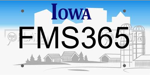 FMS365 Iowa License Plate