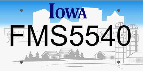 FMS5540 Iowa License Plate