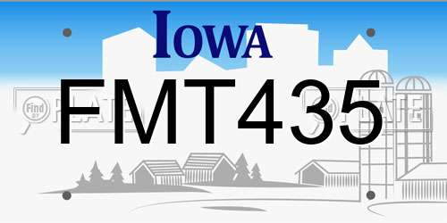 FMT435 Iowa License Plate