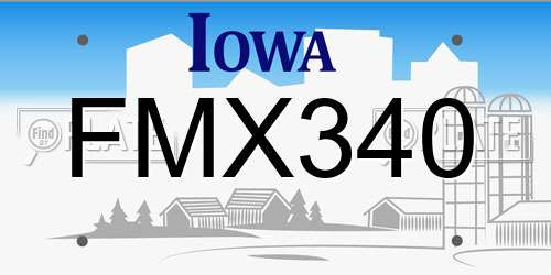 FMX340 Iowa License Plate
