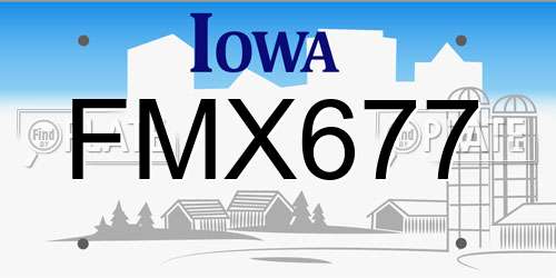 FMX677 Iowa License Plate