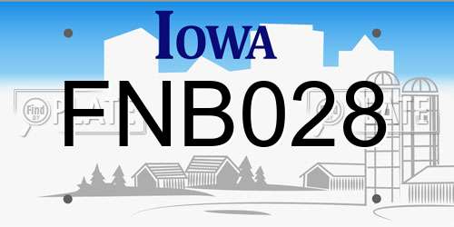 FNB028 Iowa License Plate