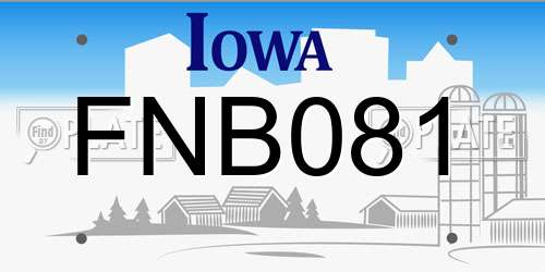 FNB081 Iowa License Plate