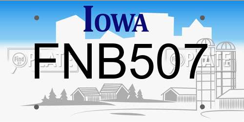 FNB507 Iowa License Plate