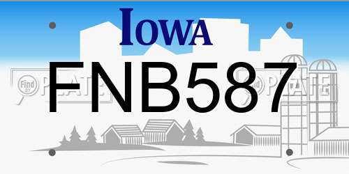 FNB587 Iowa License Plate