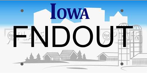 FNDOUT Iowa License Plate