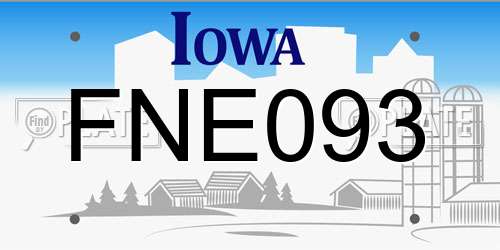 FNE093 Iowa License Plate
