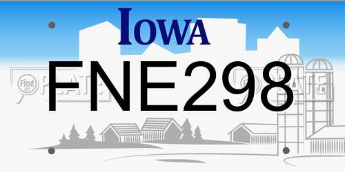 FNE298 Iowa License Plate