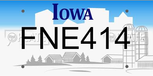 FNE414 Iowa License Plate