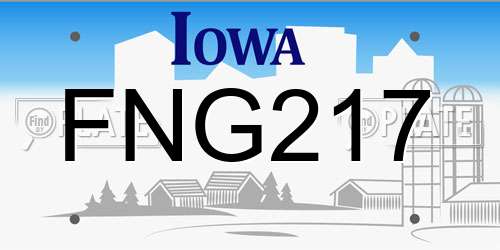FNG217 Iowa License Plate