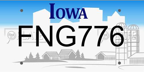 FNG776 Iowa License Plate