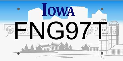 FNG97T Iowa License Plate