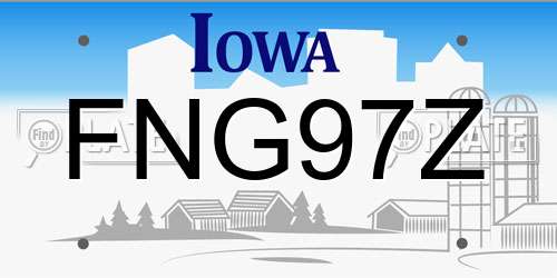 FNG97Z Iowa License Plate