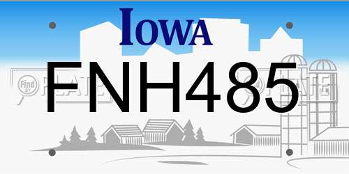 FNH485 Iowa License Plate