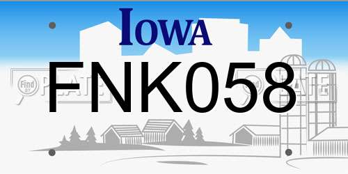 FNK058 Iowa License Plate