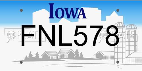 FNL578 Iowa License Plate