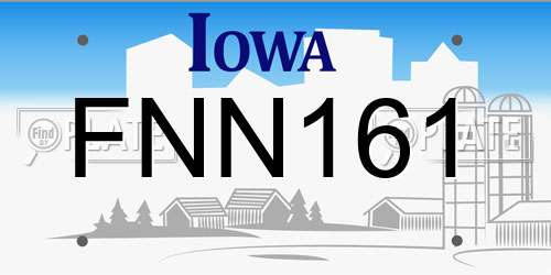 FNN161 Iowa License Plate
