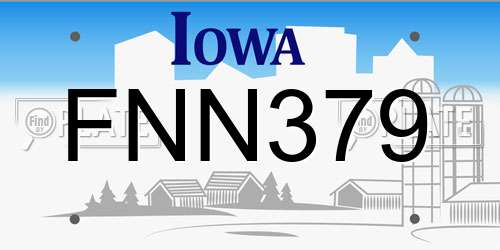 FNN379 Iowa License Plate