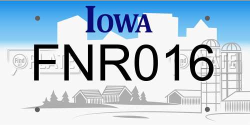 FNR016 Iowa License Plate