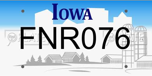 FNR076 Iowa License Plate